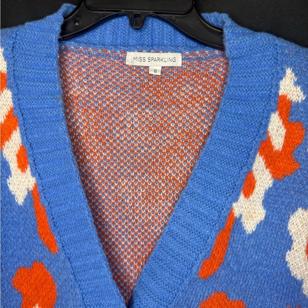 Jess Pickens Blue and Orange Floral Cardigan - Picture 2 of 5